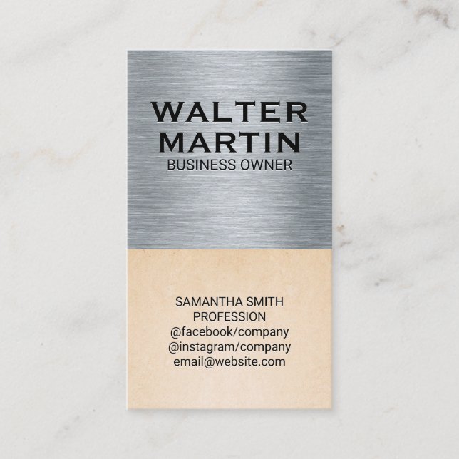 Metallic and Texture Background Business Card (Front)