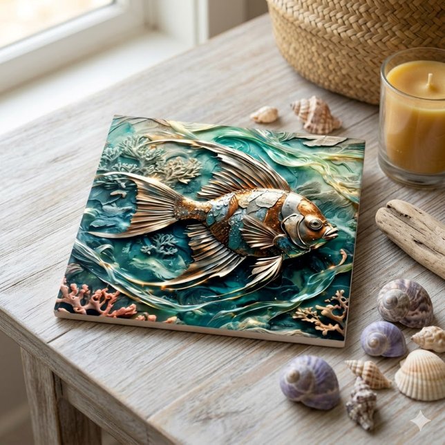 Metallic Angelfish Marine Life Decor Tile (Creator Uploaded)