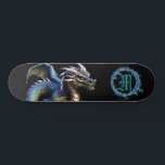*~* Metallic AP88 Elemental Fierce Teal Dragon  Skateboard<br><div class="desc">(Search code AP88 to find similar items ) Easily Transfer to other Zazzle Products. Elemental Element DRAGON with RING of FIRE / FLAMES / FLAME and INITIAL MONOGRAM for your name - Keep or edit or delete the text. This Fierce Popular trending skateboard Chinese style custom pro Element Dragon design...</div>