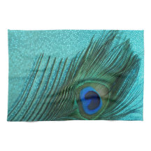 Metallic Aqua Blue Peacock Feather