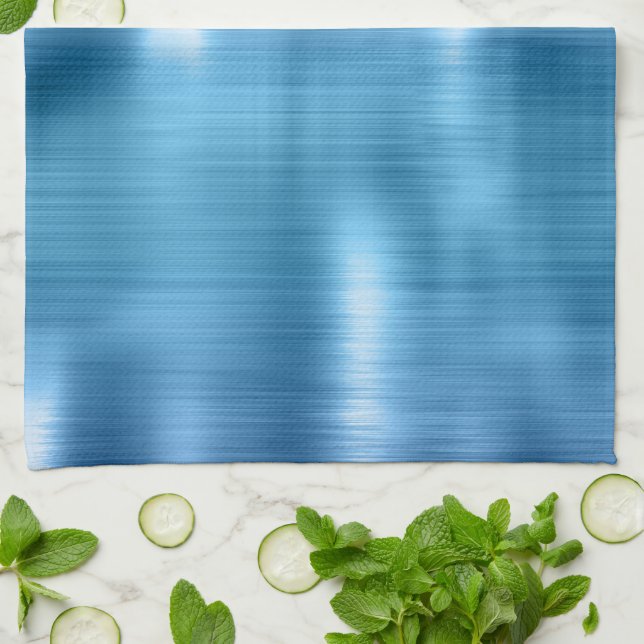 Metallic Aqua Blue  Tea Towel (Folded)