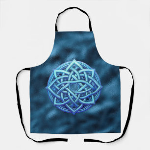 Metallic Arctic Blue Celtic Knot Dark Clouds  Apron