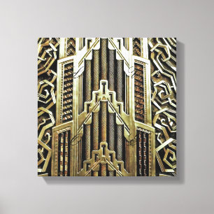 Metallic art nouveau design, vintage,elegant,chic, canvas print