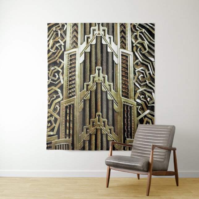 Metallic art nouveau design, vintage,elegant,chic, tapestry (In Situ)