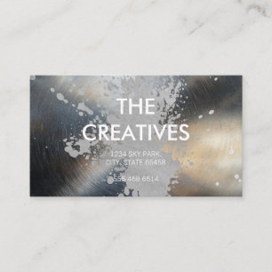 Metallic Background Brushed Expressive Artistic Business Card