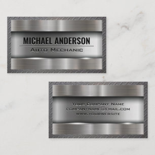 Metallic Background Steel Business Card