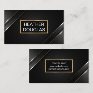 Metallic Banner Black Background Business Card