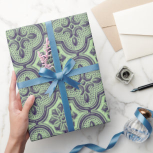 Metallic Baroque Pattern Wrapping Paper