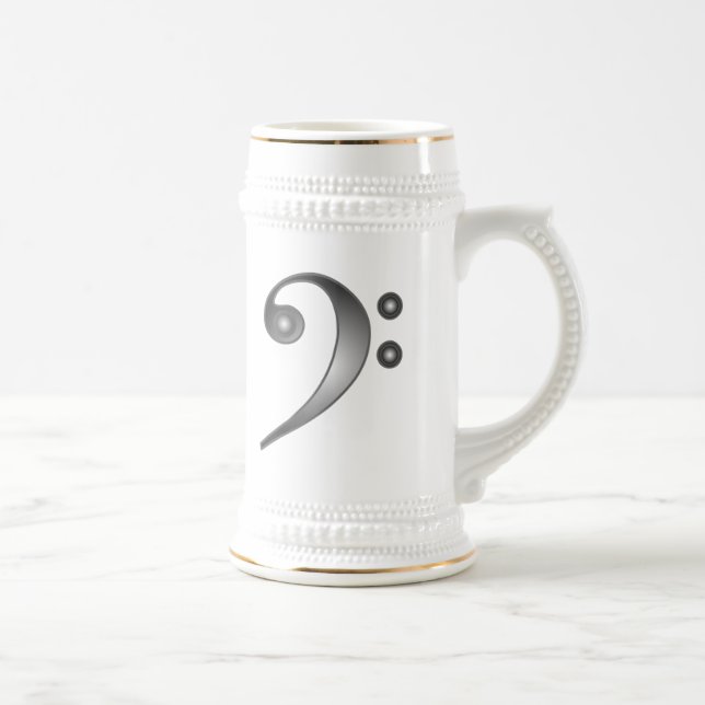 Metallic Bass Clef Beer Stein (Right)