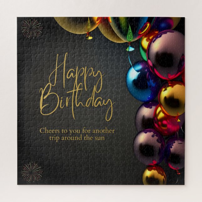 Metallic Birthday Cheers Jigsaw Puzzle (Vertical)