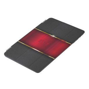 Metallic black and red touch of gold iPad mini cover