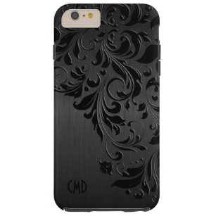 Metallic Black & Black Lace Tough iPhone 6 Plus Case