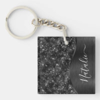 Metallic Black Glitter Personalised
