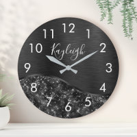 Metallic Black Glitter Personalised