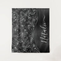 Metallic Black Glitter Personalised