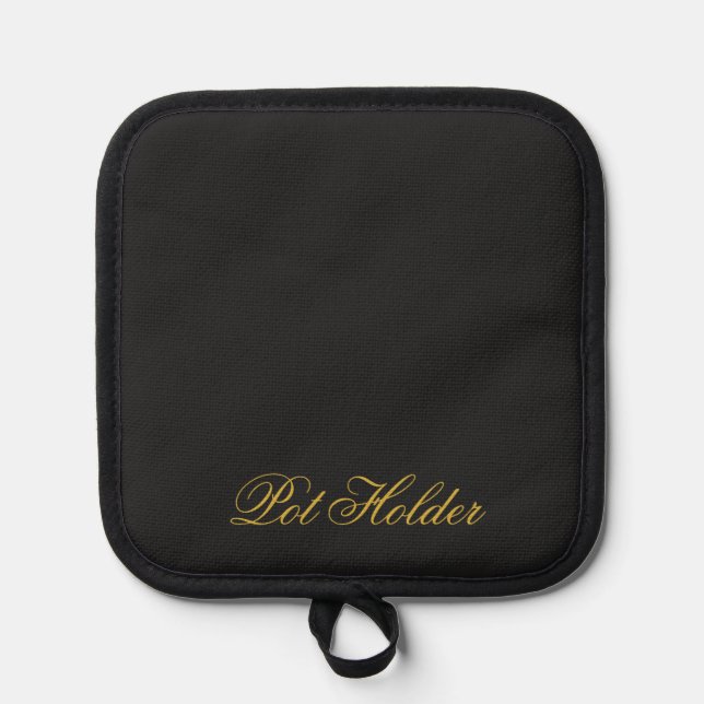 Metallic Black Pot Holder for Safe Handling (Front)