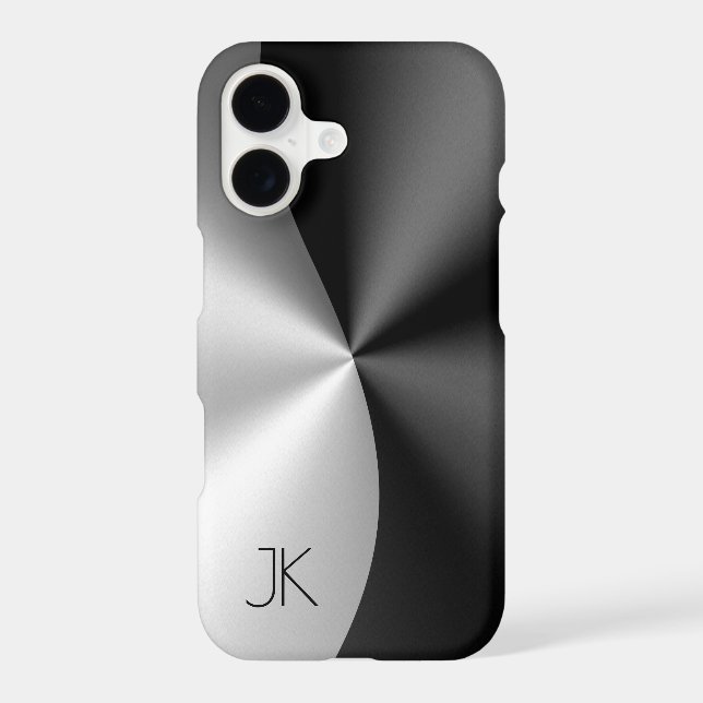 Metallic Black & Silver Geometric Design (Back)