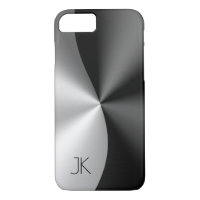 Metallic Black & Silver Geometric Design