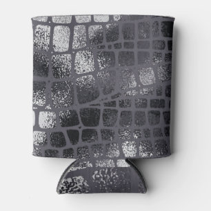 Metallic Black Snake Skin: Elegant Texture Can Cooler