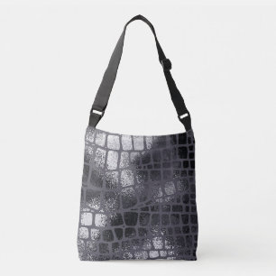 Metallic Black Snake Skin: Elegant Texture Crossbody Bag