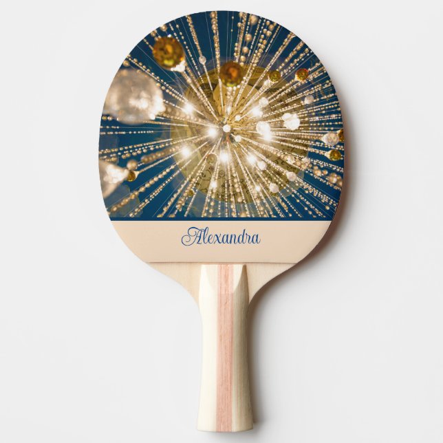 Metallic Bling Personalised Ping Pong Paddle (Front)