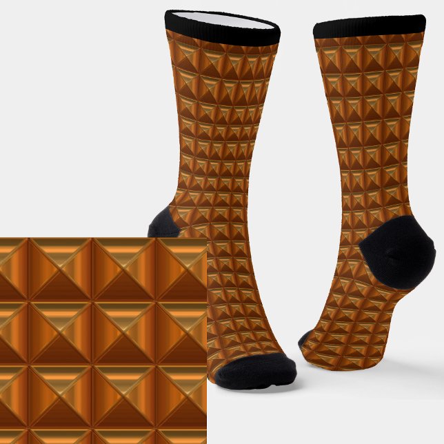 Metallic Block Waffle Effect Look Brown Socks (Creator Uploaded)