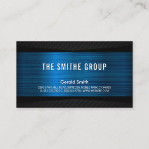 Metallic Blue Black Corporate Business Card