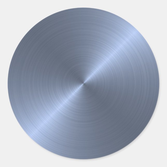Metallic Blue Classic Round Sticker (Front)
