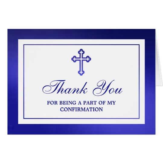 Metallic Blue Cross Holy Communion Or Confirmation Card