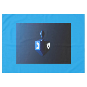 Metallic Blue Dreidel Tablecloth