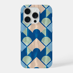 Metallic blue geometric diamond shapes  iPhone 15 pro case