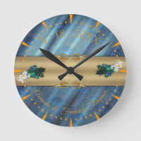 Metallic Blue-green silk- Gold Peacocks Feathers