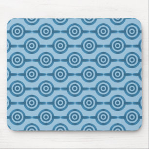 Metallic Blue Trendy Circles Mousepad