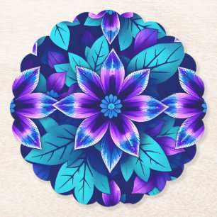 Metallic Blue Turquoise Camo Coaster Set