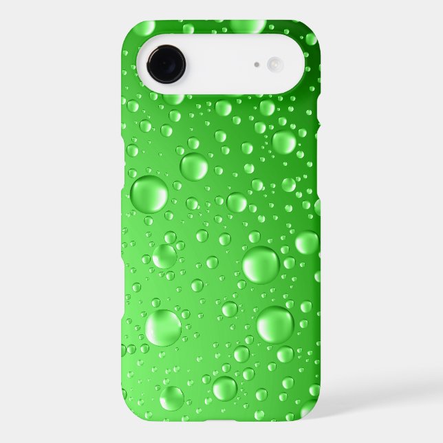 Metallic Bright Green Abstract Rain Drops Case-Mate iPhone Case (Back)