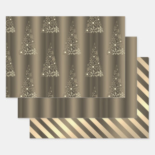 Metallic Bronze Christmas Wrapping Paper Sheet