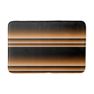 Metallic Bronze Copper Brown Ombre Stripes Bath Mat