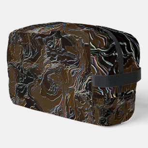 Metallic Brown Camouflage Dopp Kit