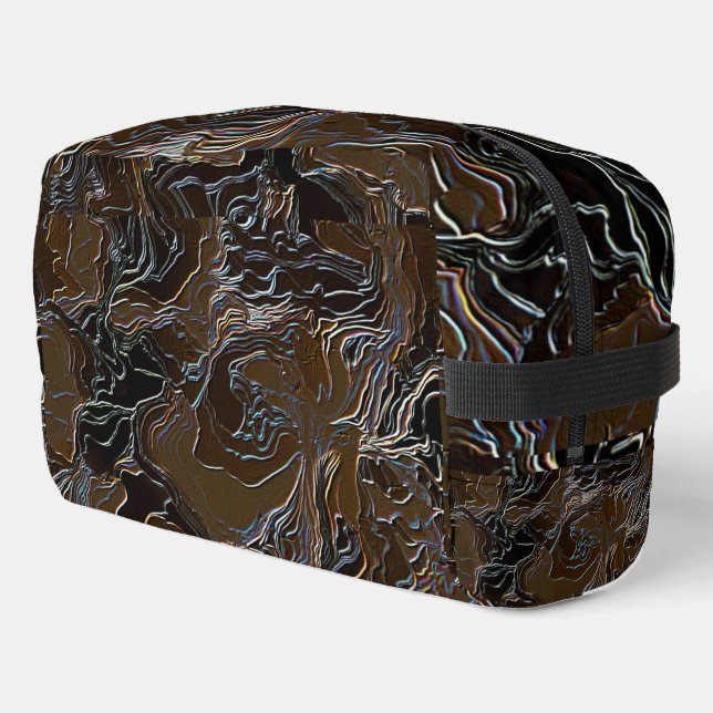 Metallic Brown Camouflage Dopp Kit (Left Corner)