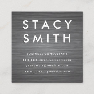 Metallic Brushed Background Square Business Card