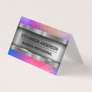 Metallic Brushed Colourful Texture Background Business Card