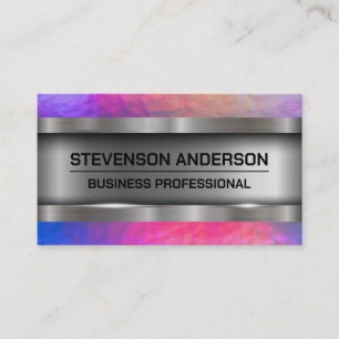 Metallic Brushed Colourful Texture Background Business Card