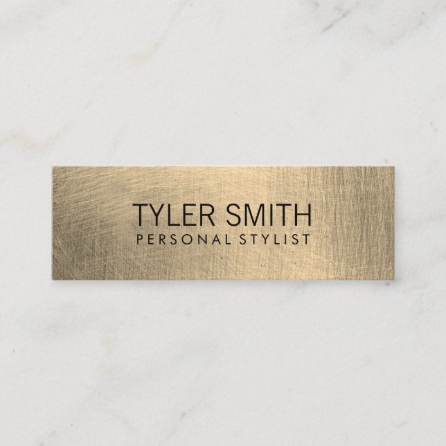 Metallic Brushed (Faux) Mini Business Card (Front)