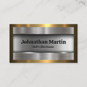 Metallic Brushed Gold Aluminium Business Card