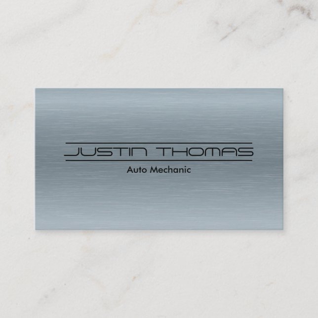 Metallic Brushed Industrial Background Business Card (Front)