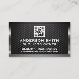 Metallic Brushed    QR Code   Carbon Fibre Business Card