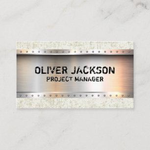 Metallic Brushed Rivets Grunge Texture Business Card