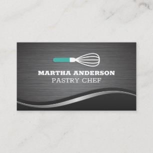 Metallic Brushed Wave Background Whisk Business Card