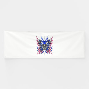 Metallic Butterfly Blue Pink Flame Wings – Gothic Banner