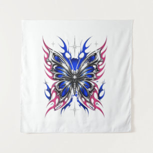 Metallic Butterfly Blue Pink Flame Wings – Gothic Tapestry